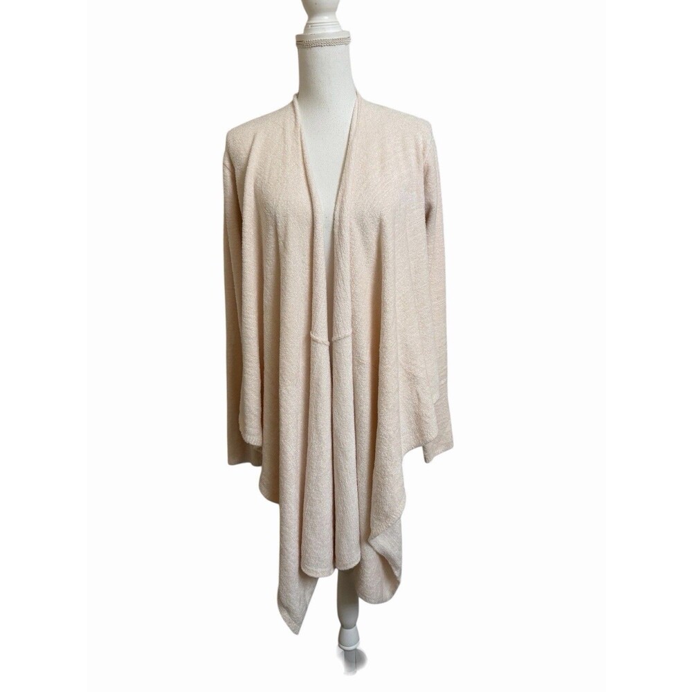 BAREFOOT DREAMS L/XL Cozy Chic Lite 526 Light Pink Open Front Drape Cardigan
